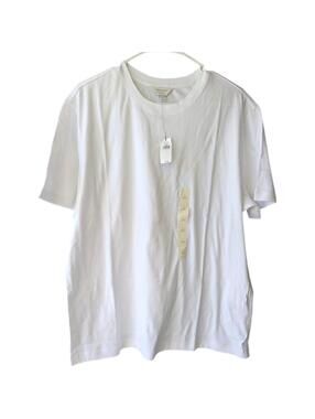 Banana Republic Luxe Touch White Crew Neck T-Shirt Large Soft Cotton Casual NWT